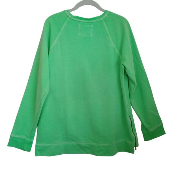 Lilly Pulitzer Luxletic Pullover Beach Comber Green Terry Sweatshirt Women Large - Picture 11 of 13